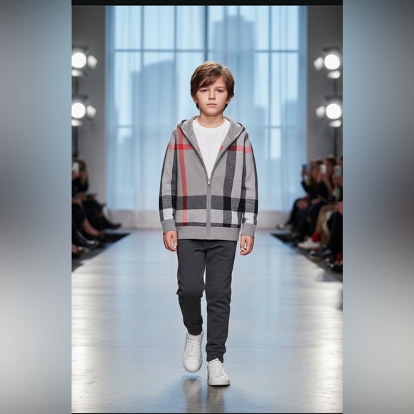 Burberry Other - NWT - Burberry Check Knit Zip-Up Hoodie